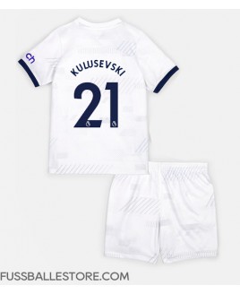 Günstige Tottenham Hotspur Dejan Kulusevski #21 Heimtrikotsatz Kinder 2023-24 Kurzarm (+ Kurze Hosen)